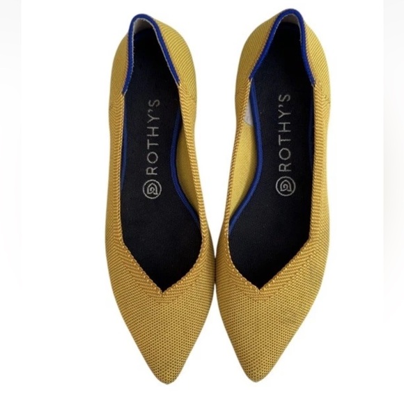 Rothy's Shoes - Rothy's The Point Flats Size 7 W7 Marigold Gold Yellow Knit Pointed Toe Shoes
